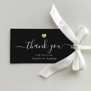 Gold Heart Modern Script Elegant Wedding Gift Tags