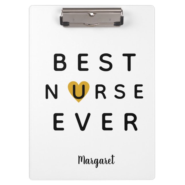 Gold Heart Nurse Clipboard (Front)