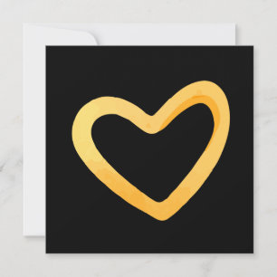 Gold heart on black background holiday card