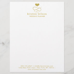 Gold Heart Ornament   Wedding Planner Letterhead