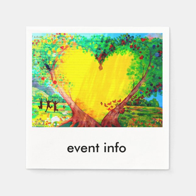 gold heart paper napkin (Front)