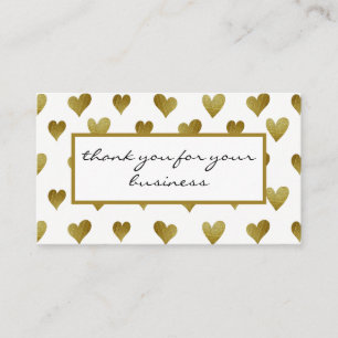Gold Heart Pattern Loyalty Card