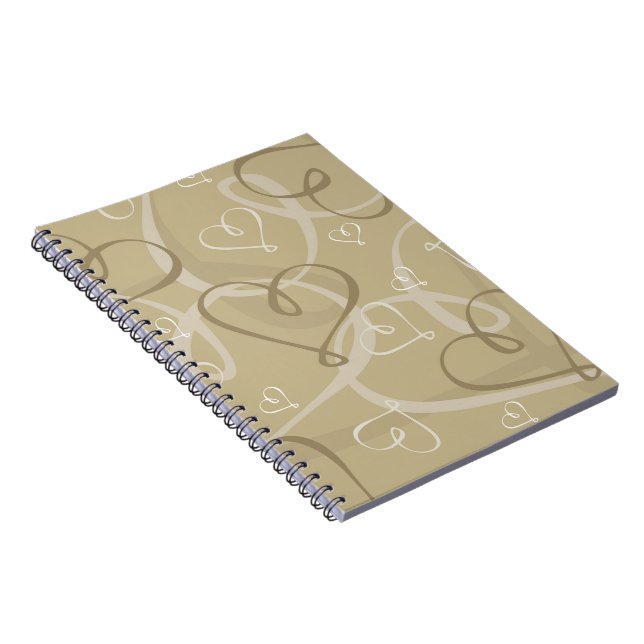 Gold heart pattern spiral notebook (Right Side)