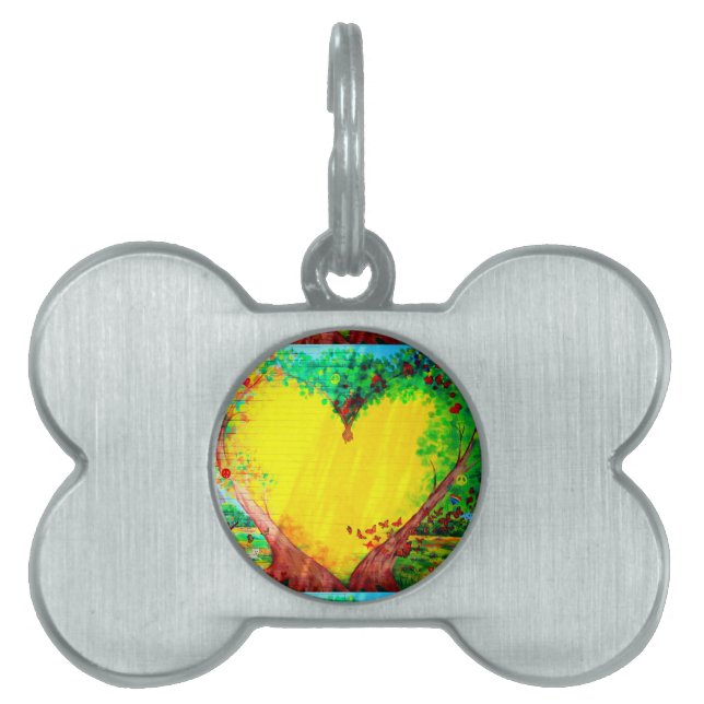 gold heart pet tag (Front)