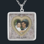 Gold Heart Photo Frame Necklace<br><div class="desc">Romantic  heart photo frame necklace to personalise adding your own photo and changing text, font, size and colour as well you prefer. Very pretty as wedding favour for your guests!</div>