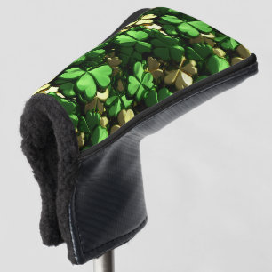 Gold Heart Shamrocks Golf Head Cover