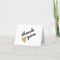 Gold Heart Simple Sincere Thank You
