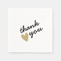 Gold Heart Simple Sincere Thank You