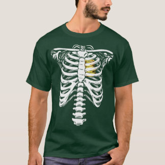 Gold Heart Skeleton Rib Cage Love Heart Of Gold Sk T-Shirt