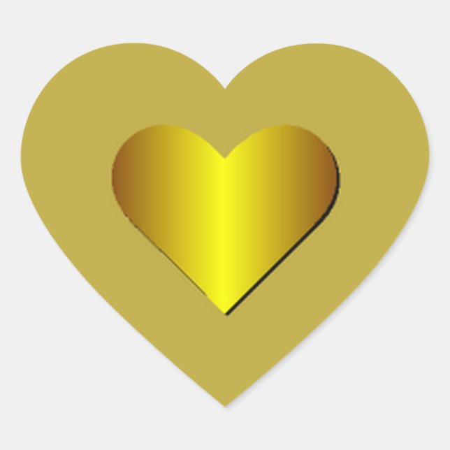 Gold Heart Sticker (Front)