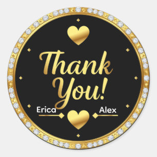 🖤 Gold Heart Thank You Wedding Seal ✨