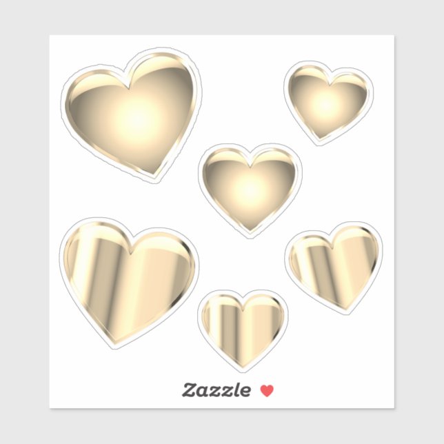 Gold Heart Vinyl Sticker (Sheet)