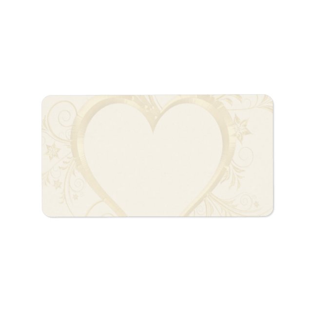 Gold Heart Wedding Label (Front)