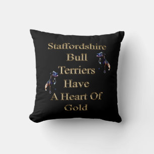 Gold Hearted Staffordshire Bull Terriers, Cushion
