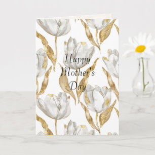Gold Hearts Balloon Mom (mother's day) Tulips Card