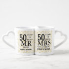 Gold Hearts Confetti 50th Anniversary Mr Mrs Right