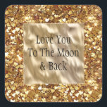 Gold Hearts Confetti Square Sticker<br><div class="desc">Gold Hearts Confetti Christmas Glam</div>