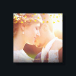 Gold Hearts Confetti Wedding Photo Canvas Print<br><div class="desc">Customise with your own photo and names. Featuring elegant gold hearts confetti. Designed by Pure Piglet© at www.zazzle.com/purepiglet*.</div>