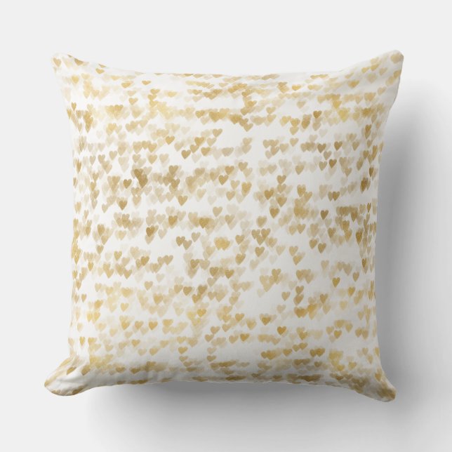 Gold Hearts Cushion (Front)