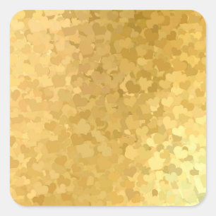 Gold Hearts Elegant Blank Add Your Text Template Square Sticker