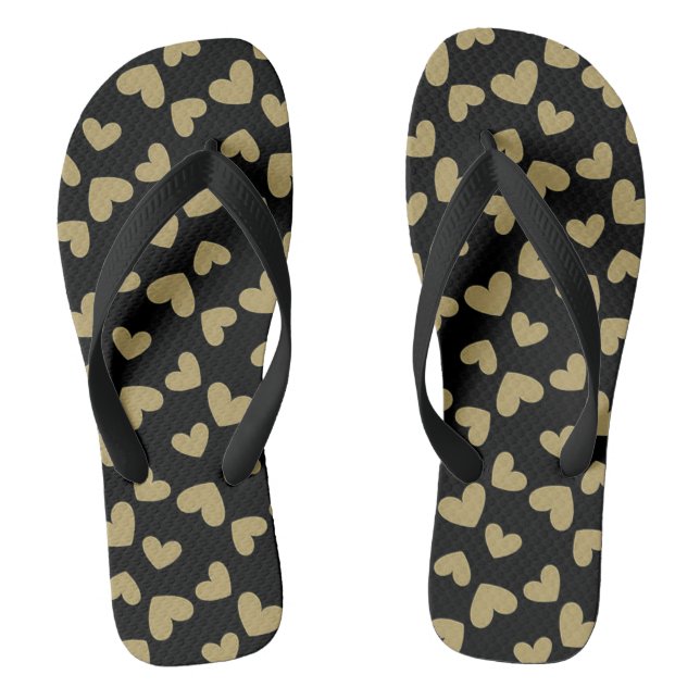 Gold Hearts Jandals (Footbed)
