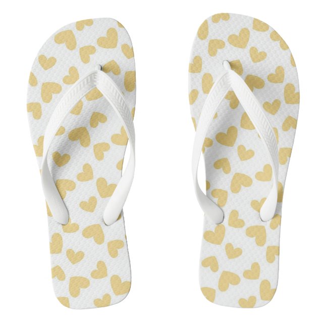 Gold Hearts Jandals (Footbed)