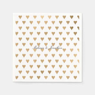 Gold Hearts Napkin
