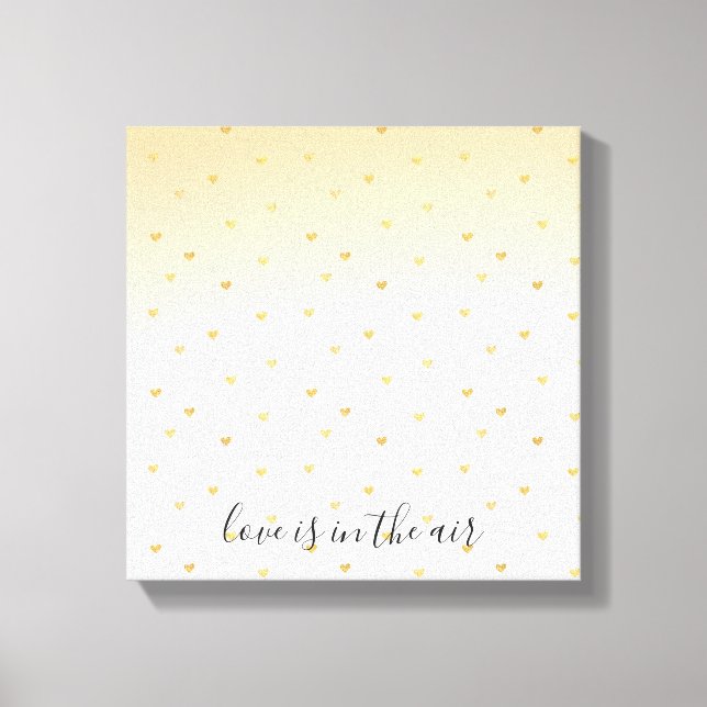 Gold Hearts Ombre Love is in the air Canvas Print (Front)