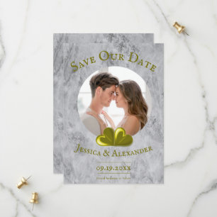 Gold Hearts Photo Save The Date