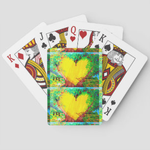 gold hearts playing cards