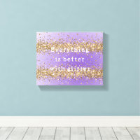 Gold Hearts Sparkle Purple Glitter quote  