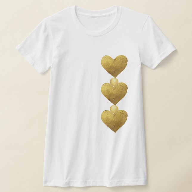 Gold Hearts T-Shirt (Laydown)