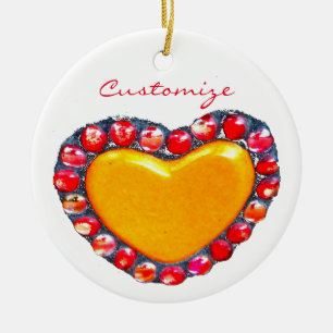 Gold hearts Thunder_Cove Ceramic Tree Decoration
