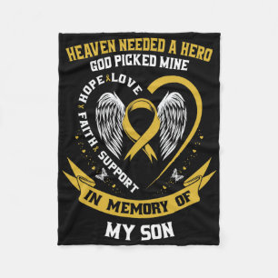 Gold Heaven Needed A Hero God Picked My Son Childh Fleece Blanket
