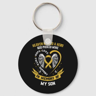 Gold Heaven Needed A Hero God Picked My Son Childh Key Ring