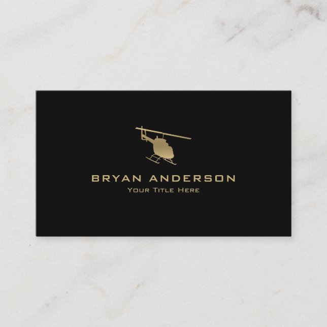 Gold Helicopter Business Card (Front)
