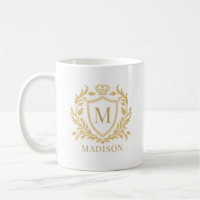 Gold Heraldic Crest Crown Monogram