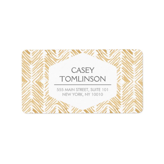 GOLD HERRINGBONE / CHEVRON ARTWORK Address Labels (Front)