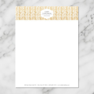 GOLD HERRINGBONE / CHEVRON ARTWORK Letterhead