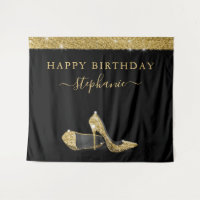 Gold High Heels Birthday Backdrop