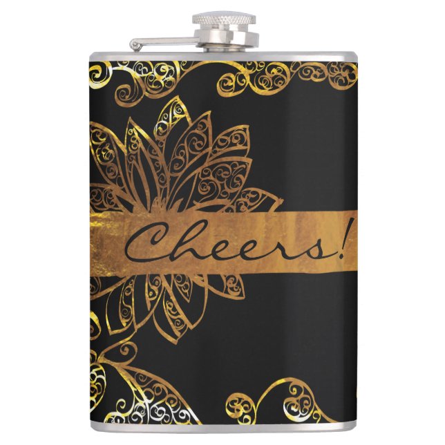 Gold Hip Flask (Front)
