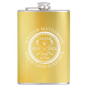 Gold Hole in One Classic Golf Personalised Hip Flask