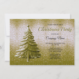 Gold Holiday Christmas Ball Invitation