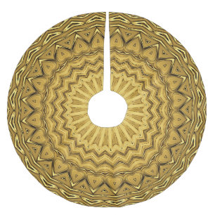 Gold Holiday Christmas Skirt Brushed Polyester Tree Skirt