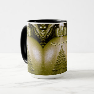 Gold Holiday Christmas Tree Mug