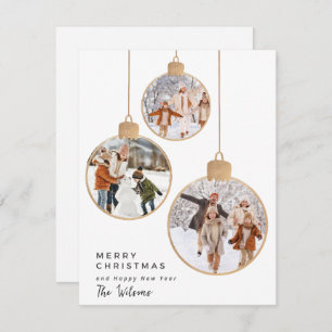Gold Holiday Ornament Foil Christmas Card