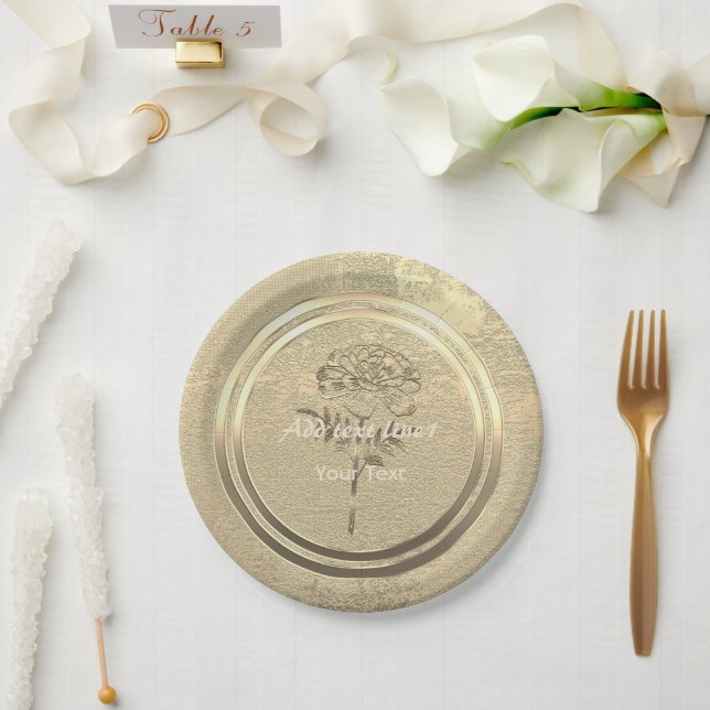 Gold Holiday Season Vibe Paper Plate (Wedding)