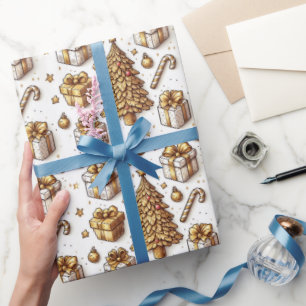 Gold Holiday Wrapping Paper