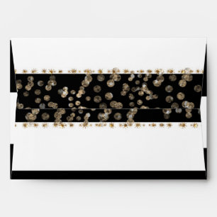 Gold Hollywood Black & White Stripes Envelopes