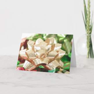 Gold Holographic Bow Greeting Card